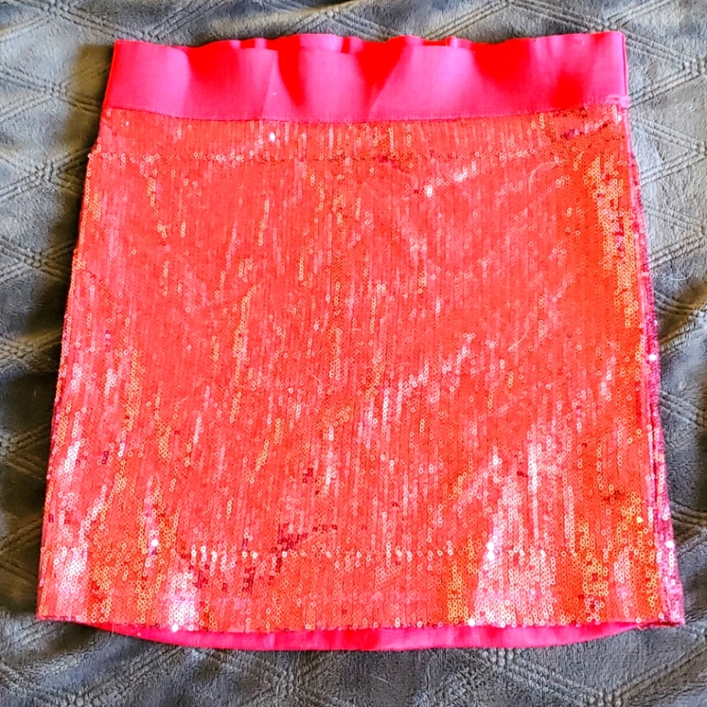 Pink sequin skirt